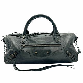 Balenciaga - バレンシアガ BALENCIAGA ショルダーバッグ ハンドバッグ ザ ツィギー レザー ダークグレー ユニセックス 128523 送料無料【中古】 z1099