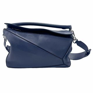 ロエベ(LOEWE)のロエベ LOEWE ショルダーバッグ ハンドバッグ パズル ミディアム レザー ネイビーブルー レディース 送料無料【中古】 z1095(ショルダーバッグ)