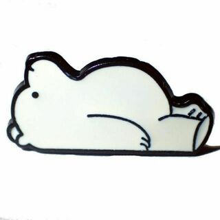 睡眠　おやすみ　白熊　クマ　ピンバッジ　ピンズ　ラペルピン(ブローチ/コサージュ)