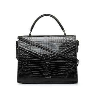 美品 サンローラン カサンドラ クロコ型押し ハンドバッグ ショルダーバッグ レザー レディース SAINT LAURENT 【1-0150518】