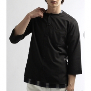 HARE - HARE（ハレ）ノーカラースナップシャツ 7分袖