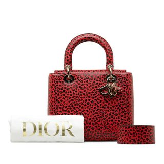 ディオール(Dior)の美品 ディオール レディディオール ミディアム レオパード ハンドバッグ ショルダーバッグ 2WAY レザー レディース Dior 【1-0151014】(ハンドバッグ)