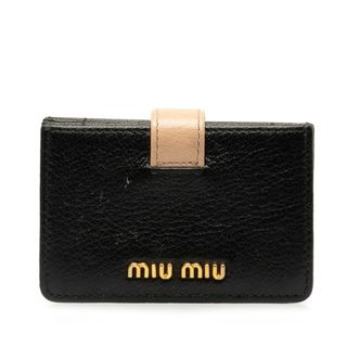 ミュウ ミュウ ロゴ ゴールド金具 カードケース 名刺入れ レザー レディース Miu Miu 【1-0151756】(パスケース/IDカードホルダー)