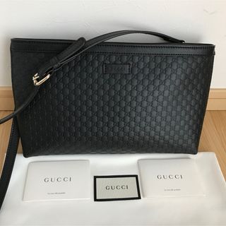 新品未使用　GUCCI  グッチ　マイクログッチシマ　ショルダーバッグ　黒　GG