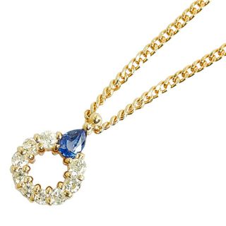 K18YG イエローゴールド ネックレス サファイア 0.20ct ダイヤ 0.29ct 【1-0152025】(ネックレス)