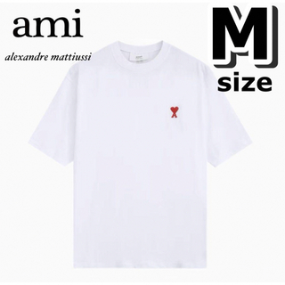 アミ(ami)のアミパリス　AmiParis　Tシャツ　白　ホワイト　半袖  Mサイズ　男女兼用(Tシャツ/カットソー(半袖/袖なし))