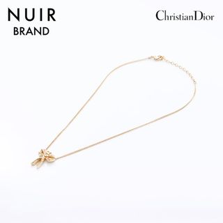 クリスチャンディオール(Christian Dior)のディオール Dior ラインストーン CDリボンモチーフ ネックレス(ネックレス)