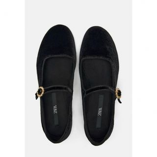 ザラ(ZARA)のZARA ラインストーン バックル メリージェーン(バレエシューズ)