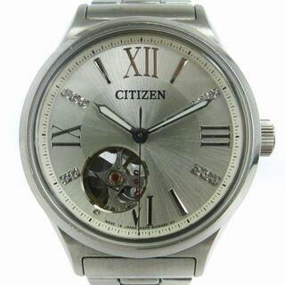CITIZEN - シチズン 腕時計 アナログ 自動巻き 裏スケ 文字盤 シルバーカラー ■SM1