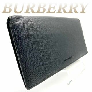 BURBERRY - バーバリー 二つ折り 長財布 サフィアーノレザー ブラック 60518