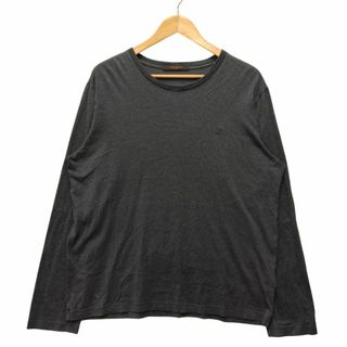 LOUIS VUITTON - LOUIS VUITTON ルイ・ヴィトン 左胸 刺繍ロゴ ロングＴシャツ グレー サイズXXL 正規品 / 34450