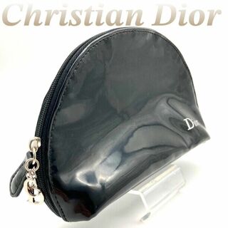 Christian Dior - クリスチャンディオール ポーチ 小物入れ エナメル ブラック 60520