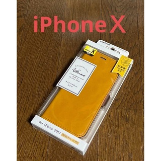 エレコム(ELECOM)のiPhone X用　ソフトレザーカバー/磁石付　キャメル(iPhoneケース)