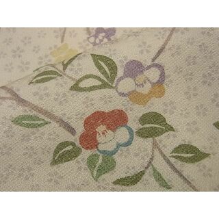 平和屋野田店■上質な小紋　型染め　椿　逸品　BAAD2305xi(着物)