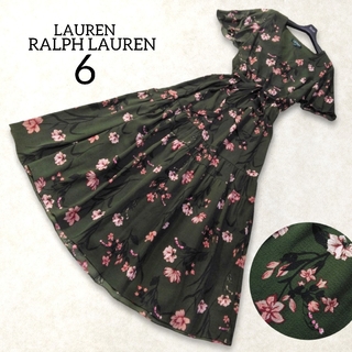 Ralph Lauren - ローレンラルフローレン ✿ 花柄 ロングワンピース 6 L XL グリーン 半袖