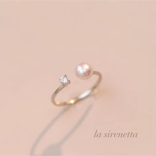 pearl ＆ zirconia fork ring *silver(リング(指輪))