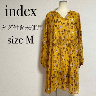 【未使用】index ワンピース チュニック シアーワンピ Vネック 体型カバー