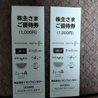 イオンファンタジー　株主優待券2冊(100円券×20枚) 施設利用券(その他)