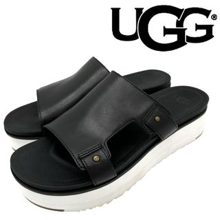 UGG - 〈美品〉UGG アグ【24cm】 厚底 サンダル 黒 ブラック