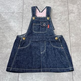 ミキハウス(mikihouse)の【 美品 】ミキハウス デニム サロペット スカート キッズ 80cm 90cm(ワンピース)