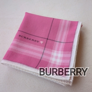 バーバリー(BURBERRY)の美品 バーバリー レディース ハンカチ 1枚 ピンク(ハンカチ)