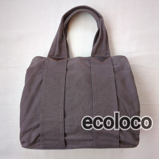 ecoloco - 本革使いキャンバスマザーバッグ(L) 帆布 トートバッグ キャンパスバッグ