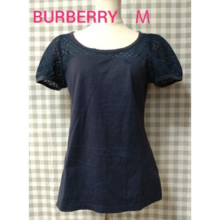 バーバリーブルーレーベル(BURBERRY BLUE LABEL)のバーバリー シアートップス 38(カットソー(半袖/袖なし))