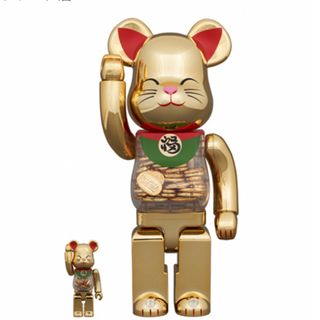 メディコムトイ(MEDICOM TOY)のBE@RBRICK 招き猫 小判 開運 金メッキ 100％ & 400％ 新品(その他)