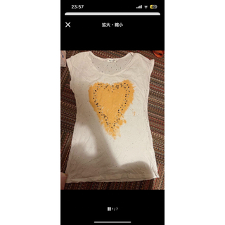 Alcia LunaのハートにビジューつきTシャツ(Tシャツ(半袖/袖なし))