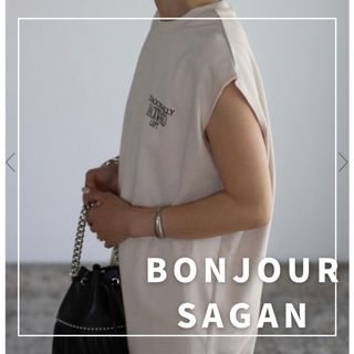 ボンジュールサガン(BONJOUR SAGAN)の"新品・タグ付"フレンチスリーブロゴスウェットT /BONJOUR SAGAN(カットソー(半袖/袖なし))