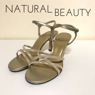 NATURAL BEAUTY BASIC - ナチュラルビューティー ヒールサンダル 23cm 未使用 ゴールド【匿名配送】