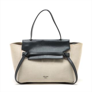 celine - 美品 セリーヌ ベルトバッグ スモール ハンドバッグ レザー キャンバス トート トップハンドル A4 婦人 レディース MMM Z19-2