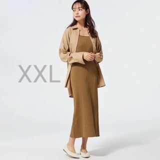 GU - GU ジーユー　リブニットワンピース(ノースリーブ)　ブラウン　XXL　新品