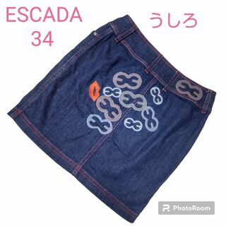 ESCADA - エスカーダ ESCADA デニム ミニスカート 刺繍 34