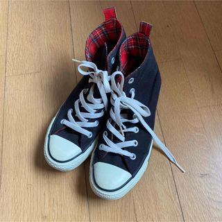 コンバース(CONVERSE)のコンバース converse オールスター スニーカー チェック タータン 赤(スニーカー)