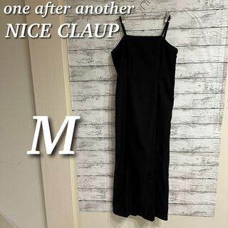 one after another NICE CLAUP - one after another キャミスリットワンピ　ロング　ブラック　M