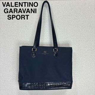 valentino garavani - ヴァレンティノガラヴァーニ トートバッグ ナイロン×レザー A4収可能納