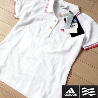 アディダス(adidas)の新品 S アディダスゴルフ レディース 半袖ポロシャツ ホワイト(ウエア)