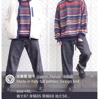 【希少】結々Made in Italy full pattern ニット