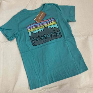 パタゴニア(patagonia)の新品☆パタゴニア Tシャツ 半袖 キッズ エメラルドグリーン 5T 120(Tシャツ/カットソー)