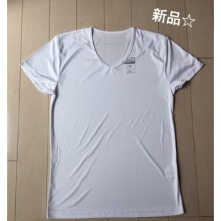 メンズ　肌着　 半袖　白　Vネック　M クイックドライ　。(Tシャツ/カットソー(半袖/袖なし))