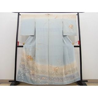 平和屋野田店■訪問着　扇面花文　暈し染め　金彩　逸品　BAAD1273yc(着物)