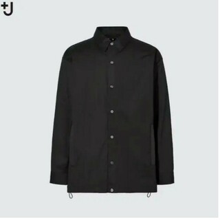 ユニクロ(UNIQLO)のユニクロ　+j　オーバーサイズシャツブルゾン　ブラック　L(シャツ)