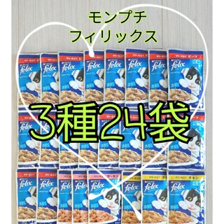 Nestle - 【3種24袋】モンプチフィリックスパウチ キャットフード