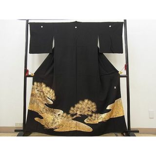 平和屋野田店■豪華黒留袖　作家物　駒刺繍　浜松文様　金彩　逸品　BAAC4919sa(着物)