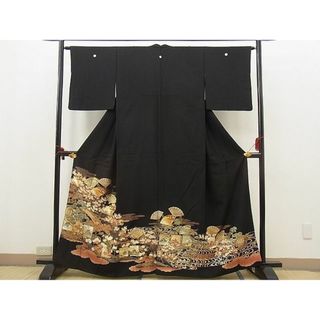 平和屋野田店■豪華黒留袖　駒刺繍　三十六歌仙　金銀彩　逸品　BAAC4923sa(着物)