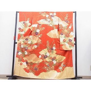 平和屋野田店■豪華振袖　駒刺繍　雲取り菊花文　金彩　逸品　BAAD3534gh(振袖)