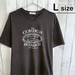 J.Crew - J.Crew　Tシャツ　Lサイズ　ダークグレー　プリント　ロゴ　USA古着