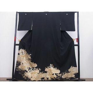 平和屋野田店■豪華黒留袖　駒刺繍　御所解文　金銀彩　逸品　BAAD3645gh(着物)