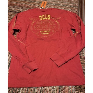 DEUS EX MACHINA 長袖Tシャツ　赤　Mサイズ　新品タグ付き(Tシャツ/カットソー(半袖/袖なし))